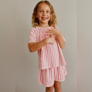 Zara Pink and White Striped Set